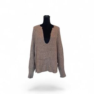 Line the Label v neck cotton alpaca contemporary long sleeve sweater size large